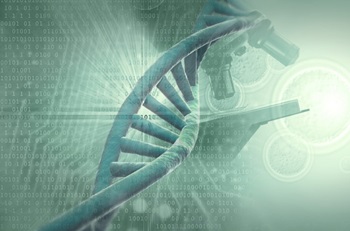 Illustration of DNA and microscope